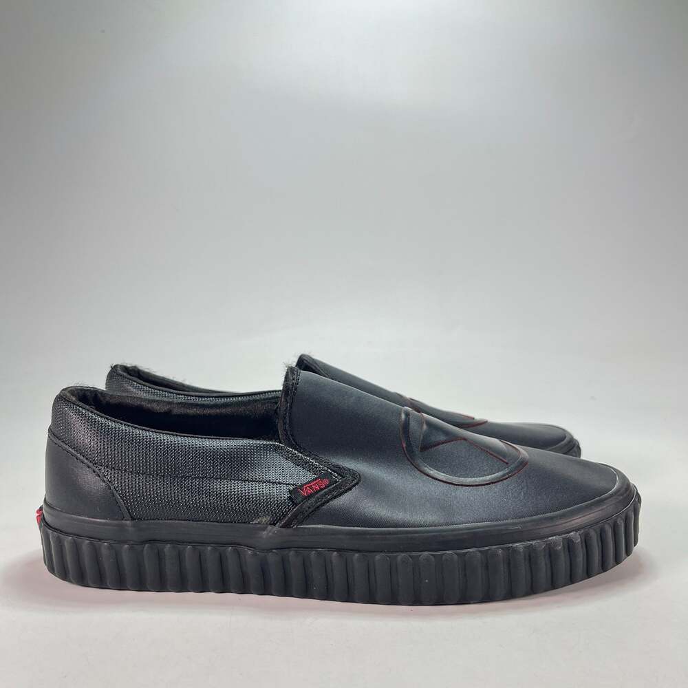 Vans x Marvel Slip-On Shoes Black Red Avengers Logo Men's Size 8.5